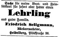 Anzeige im Frankfurter Israelitischen Familienblatt vom August 1938